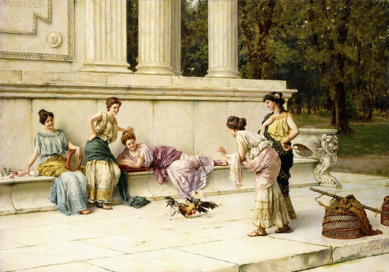The Cock Fight by Guglielmo Zocchi