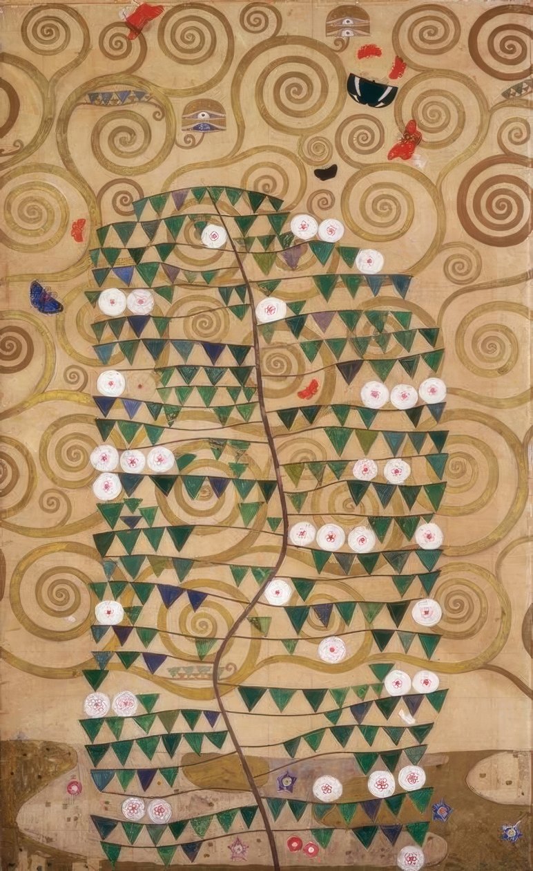 The Tree of Life (right outer part with blooming shrub) by Gustav Klimt