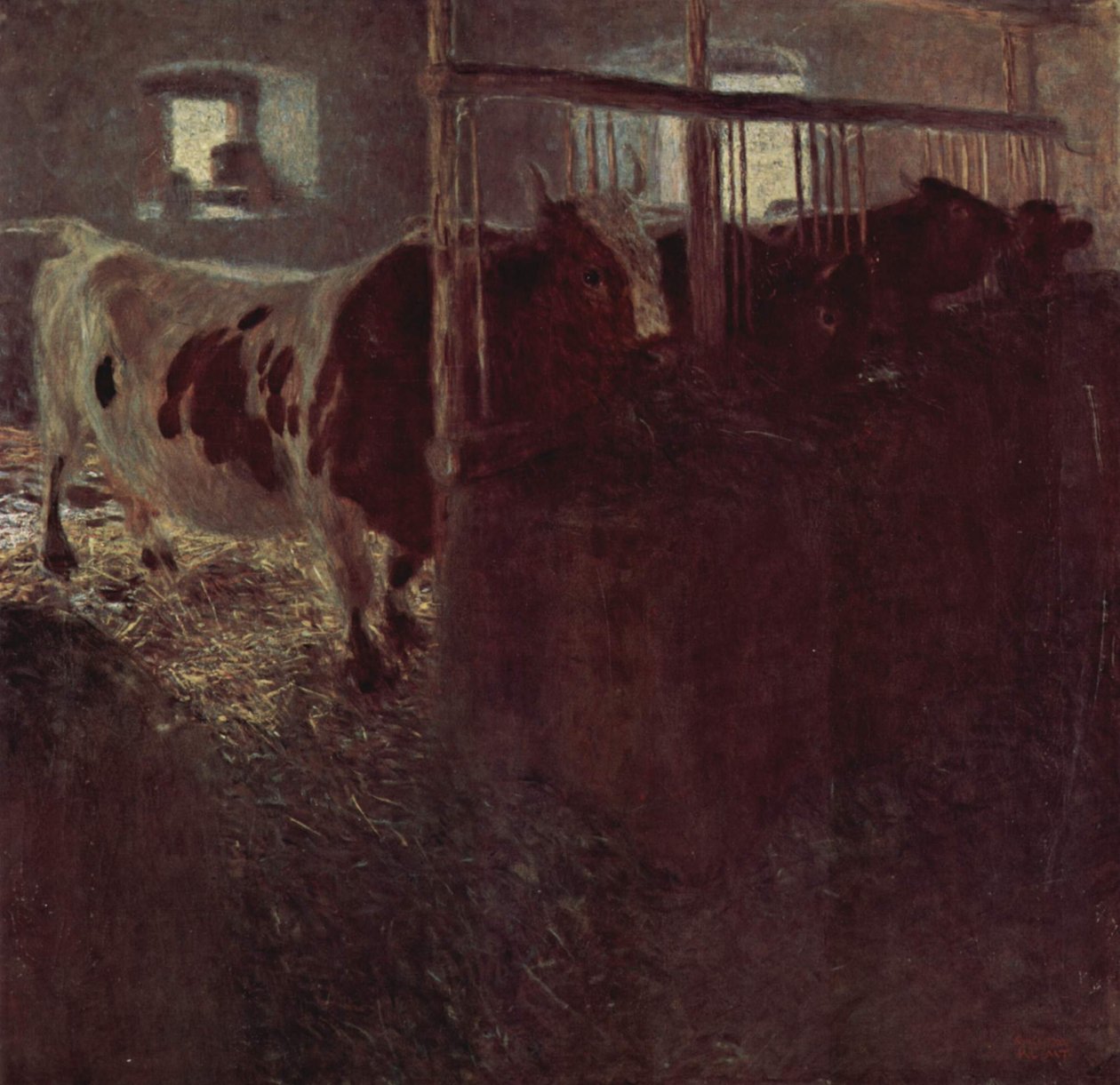 Cows in the Stable by Gustav Klimt