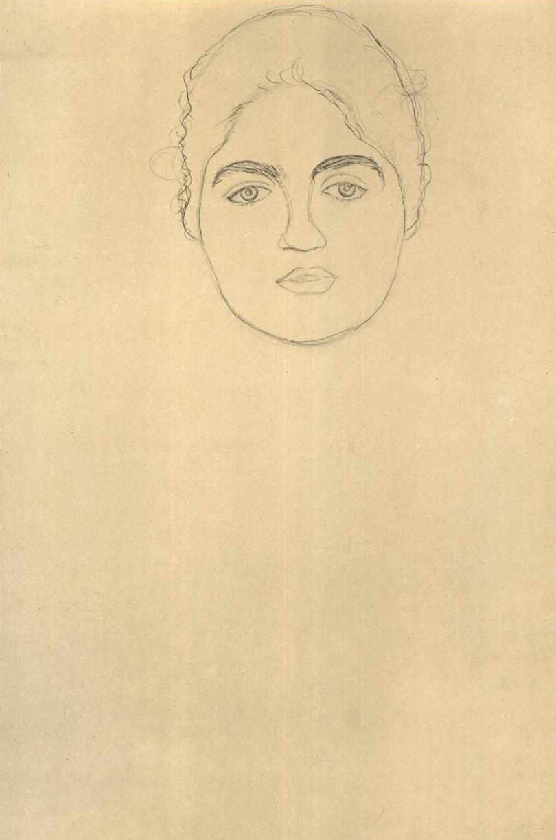 Head Study from the Front 001 by Gustav Klimt