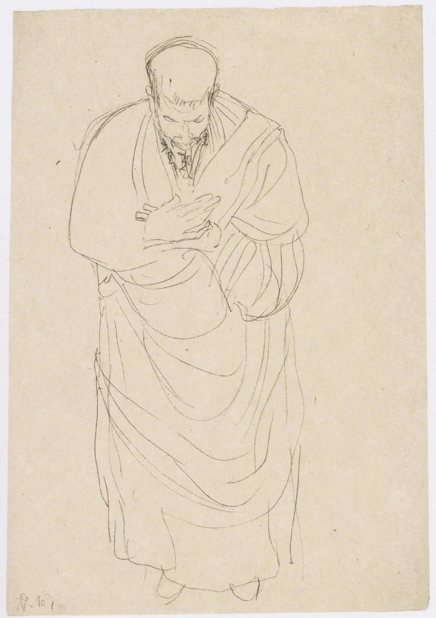 Man in Toga Bowing by Gustav Klimt