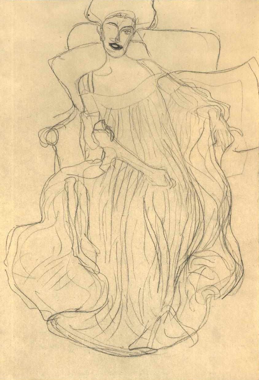 Seated Woman from the Front 001 by Gustav Klimt