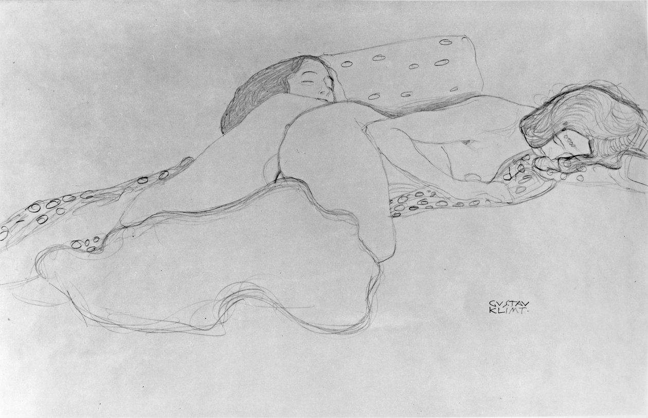 Two Women Asleep by Gustav Klimt