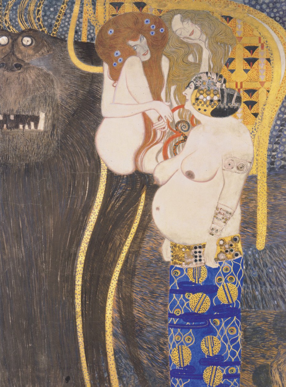 Typhoeus and Lust, Unchastity, Intemperance by Gustav Klimt
