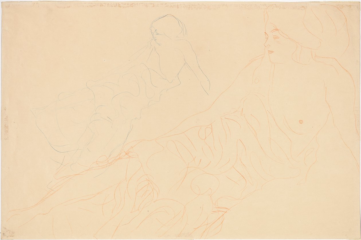 Reclining Nudes by Gustav Klimt