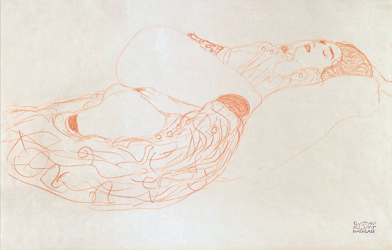 Reclining Semi-Nude (Masturbating) by Gustav Klimt