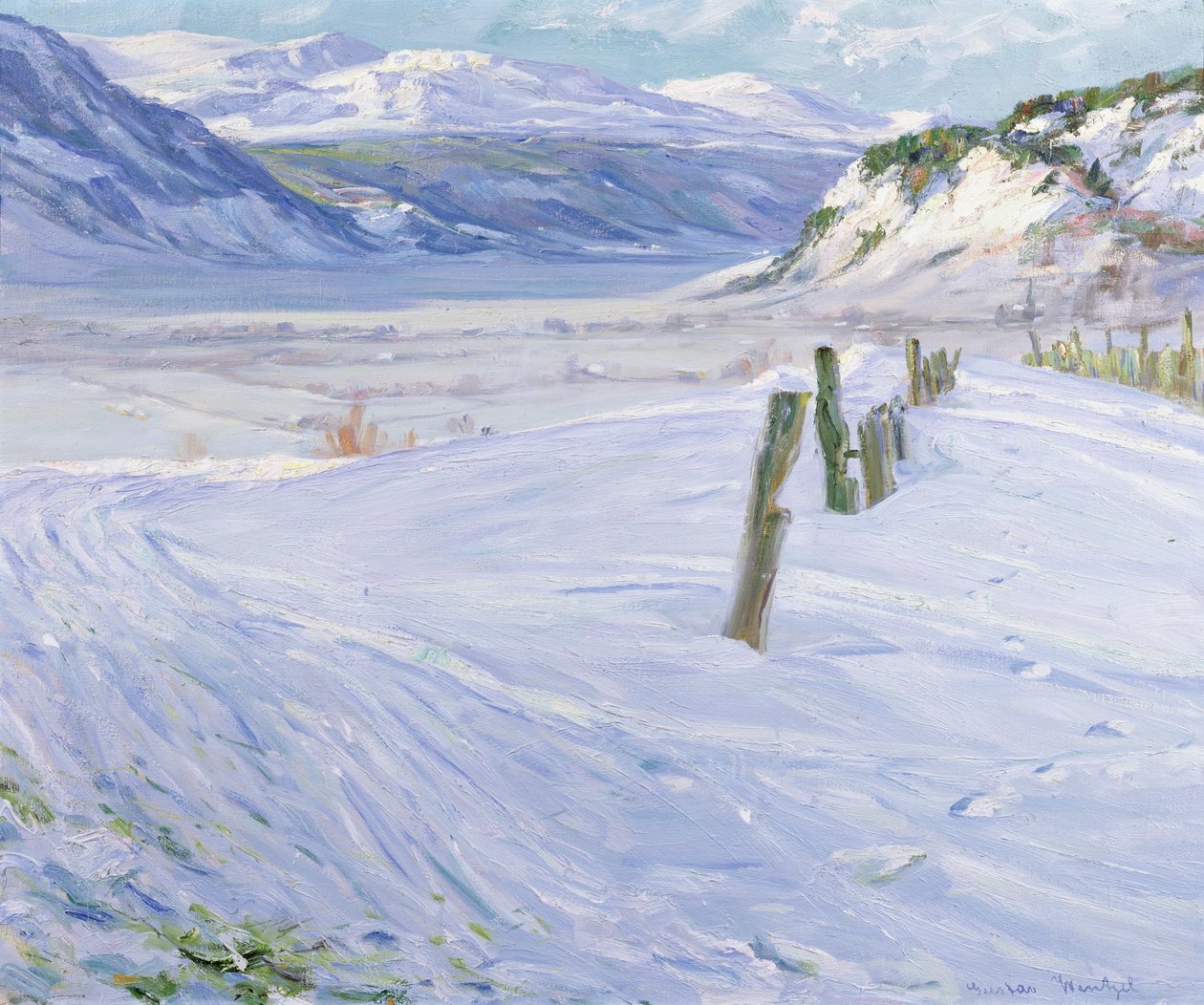 Winter landscape by Gustav Wentzel