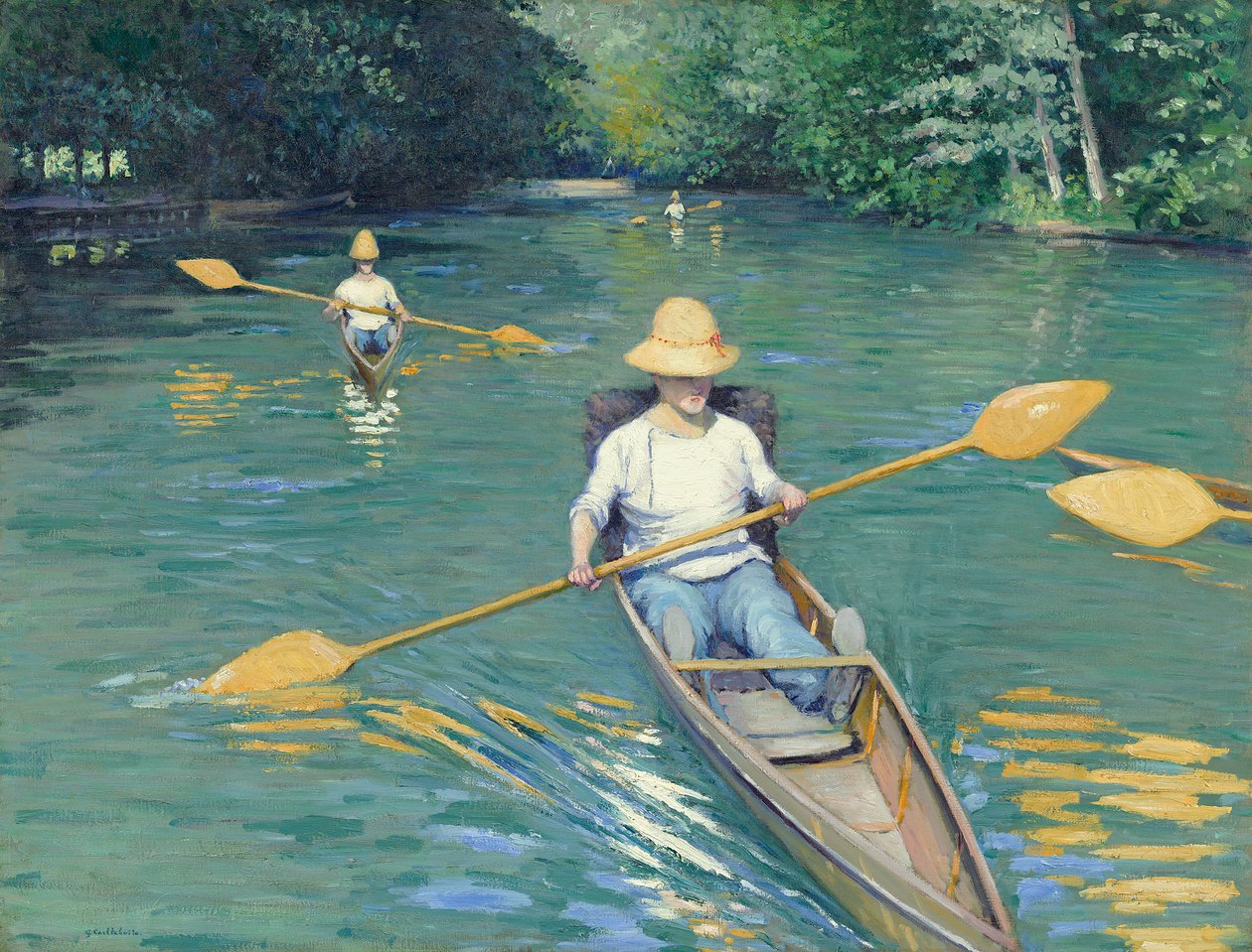 Skiffs, 1877 by Gustave Caillebotte