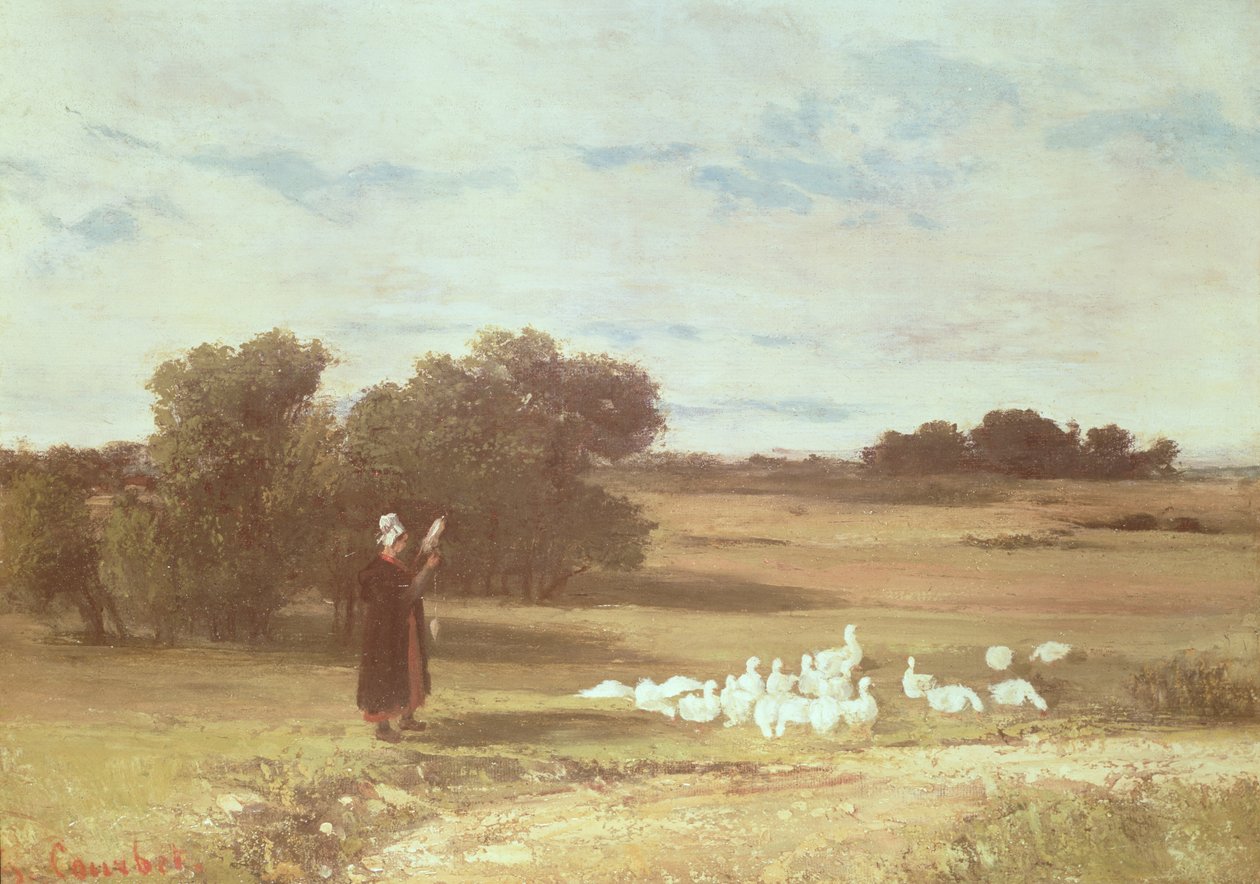 Girl with Geese by Gustave Courbet