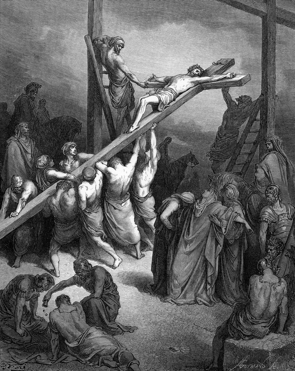 The Erection of the Cross by Gustave Dore
