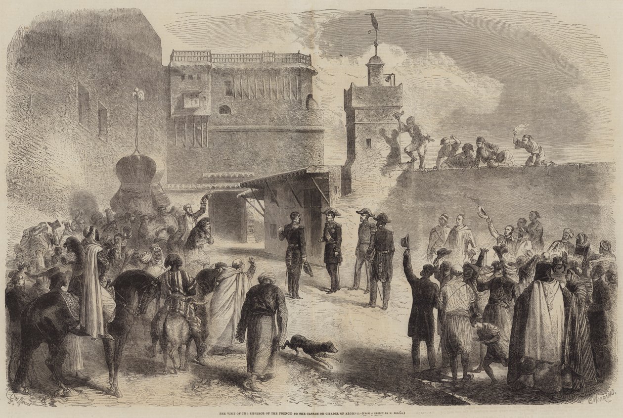 The Visit of the Emperor of the French to the Casbah or Citadel of Algiers by Gustave Janet