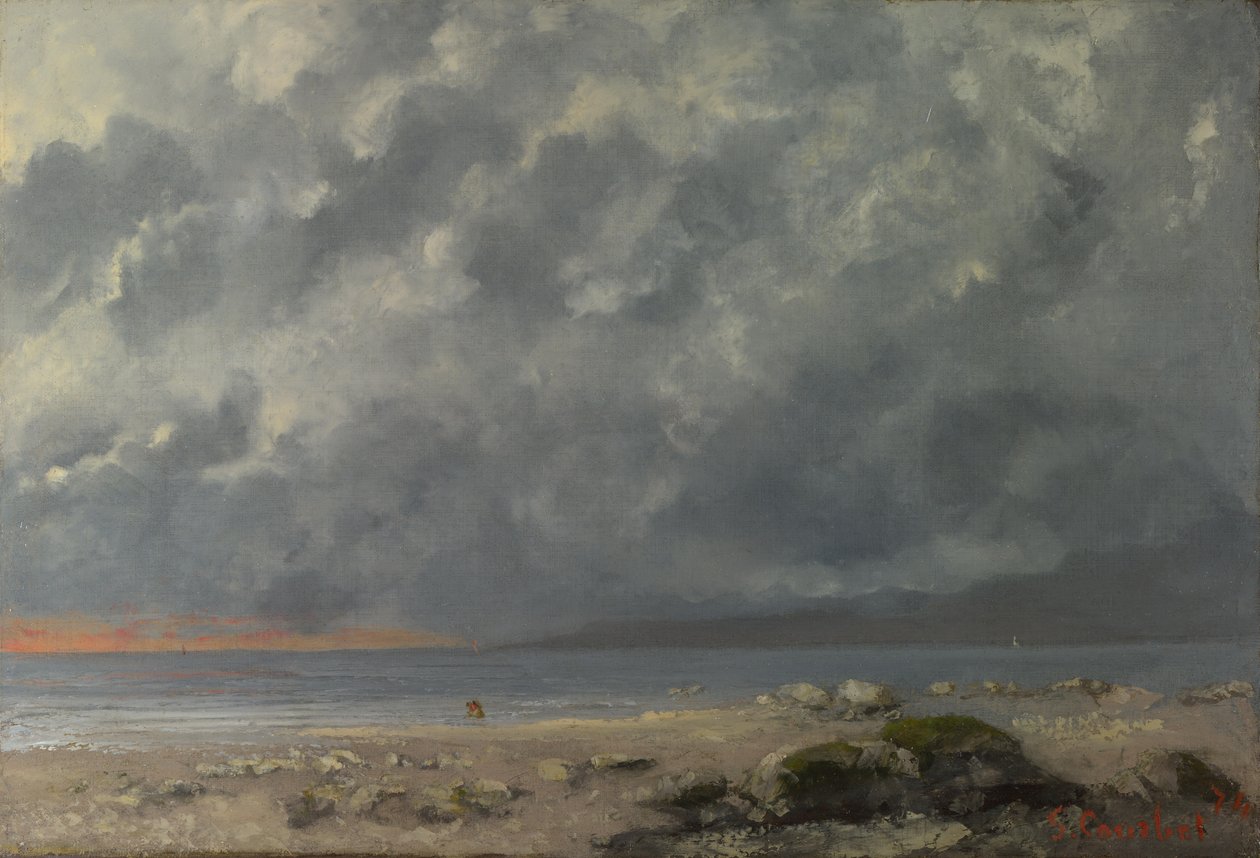 Beach Scene by Gustave Courbet