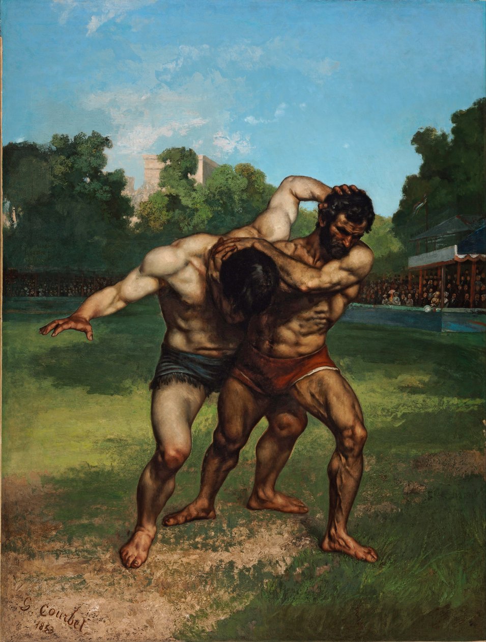 The Wrestlers by Gustave Courbet