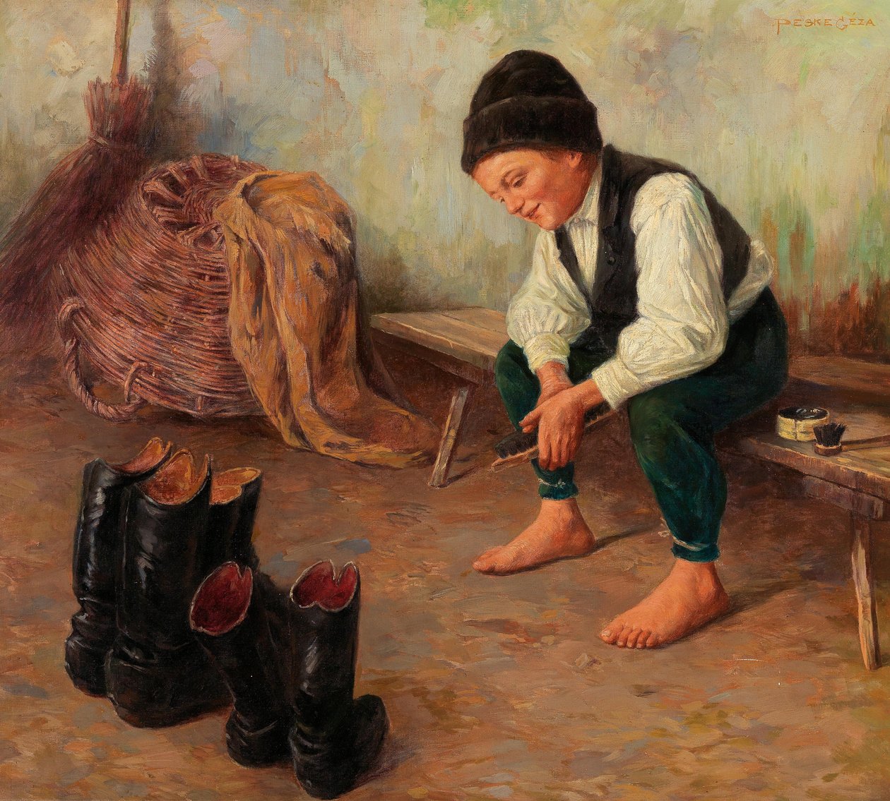 The Shoe Cleaner by Géza Peske