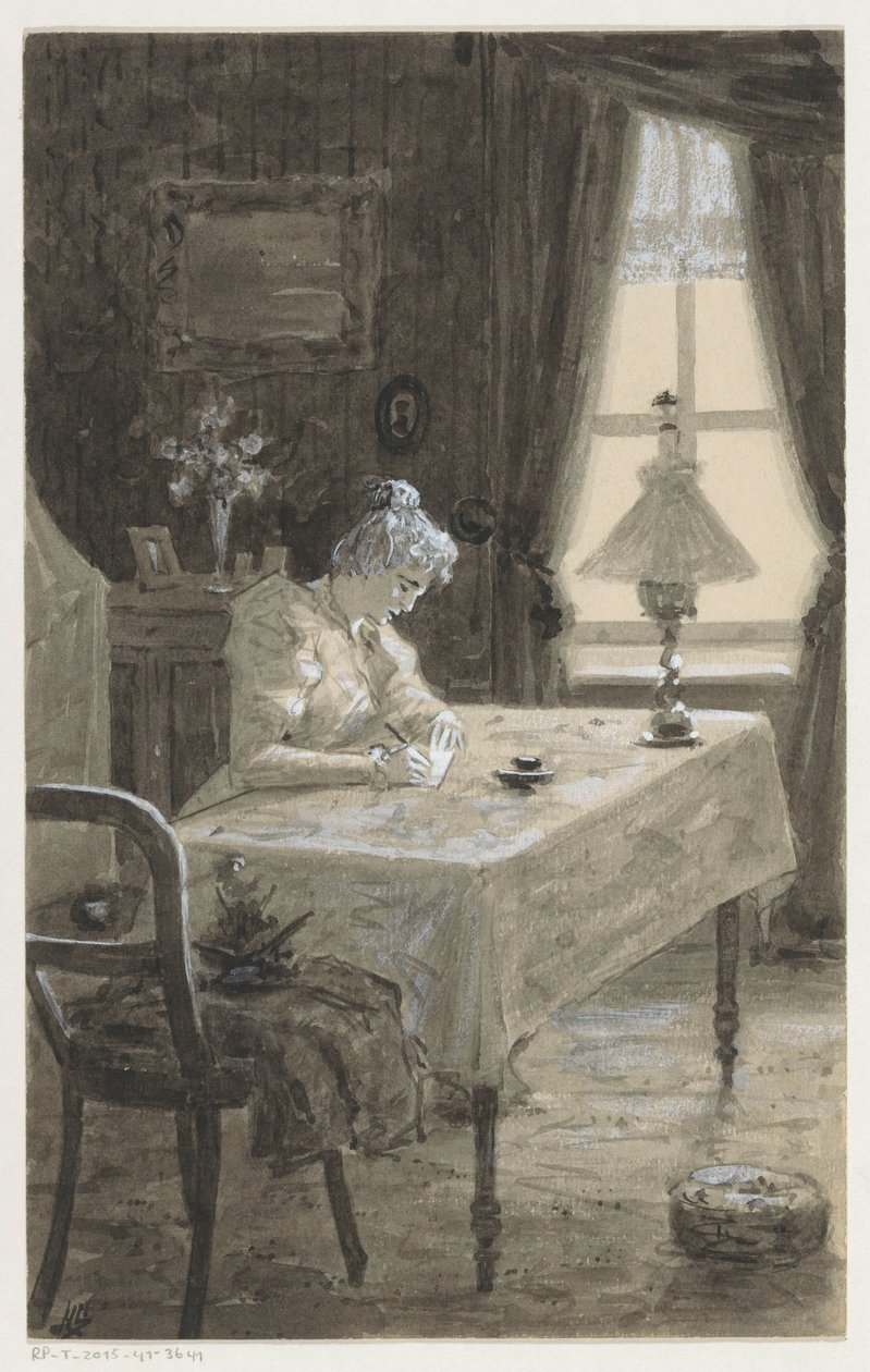 Mimi Writes a Letter by H.C. Louwerse (signed by artist)