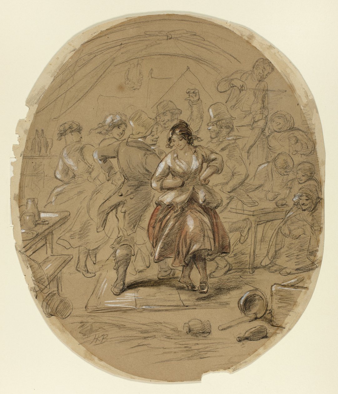 Irish Dance by Hablot Knight Browne