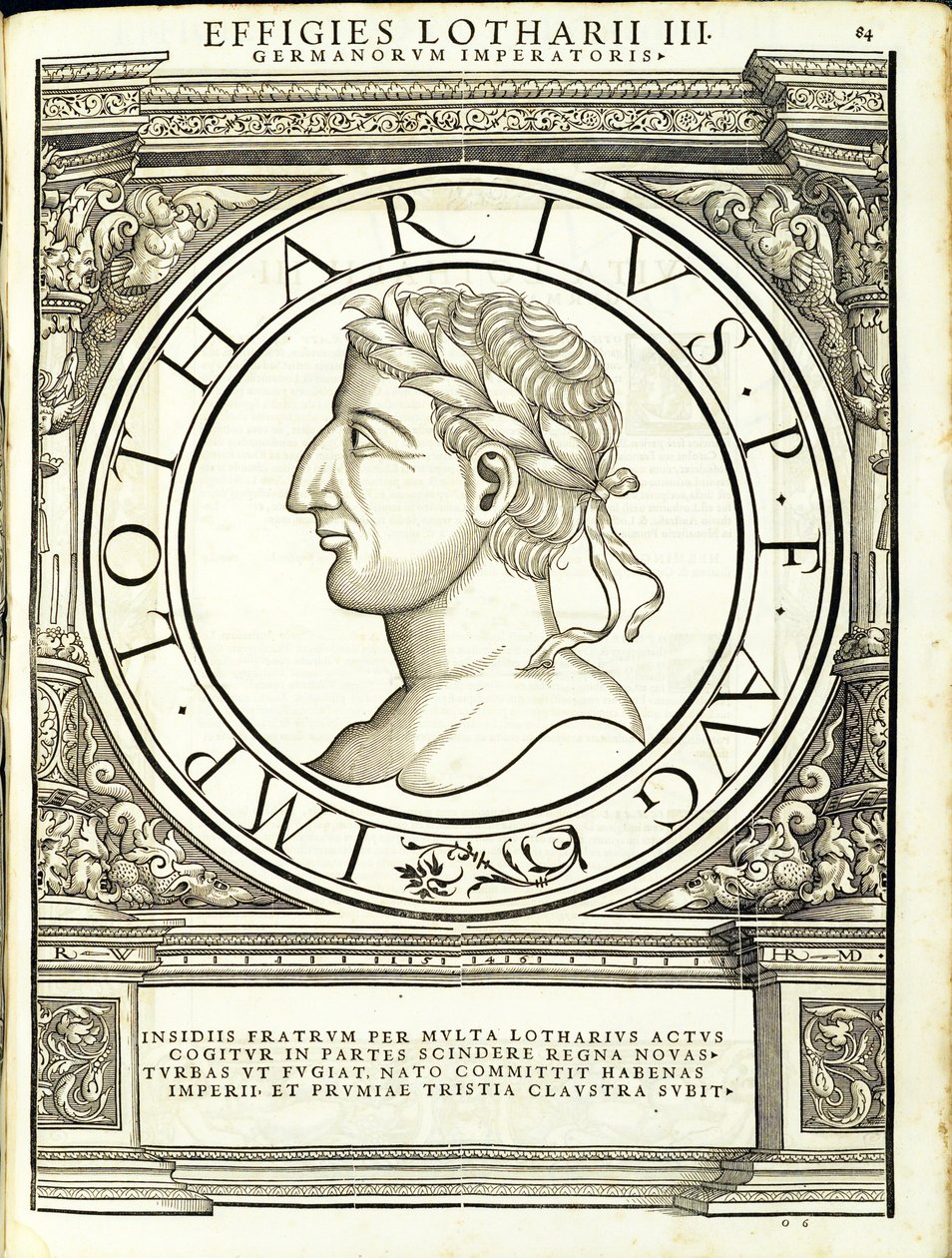 Lotharius I, illustration from Imperatorum Romanorum Omnium Orientalium et Occidentalium Verissimae Imagines ex Antiquis Numismatis by Hans Rudolf Manuel Deutsch