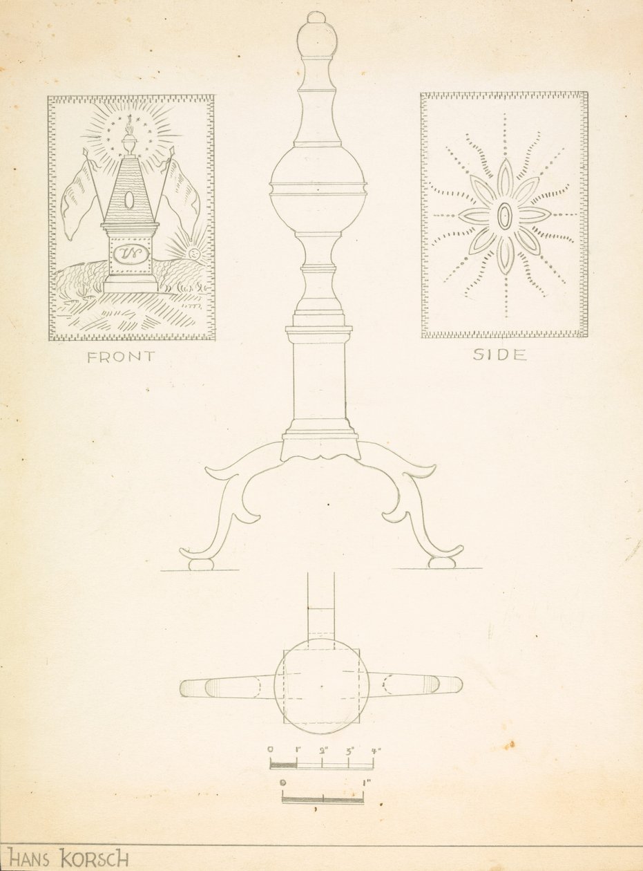 Andiron (one of pair) by Hans Korsch