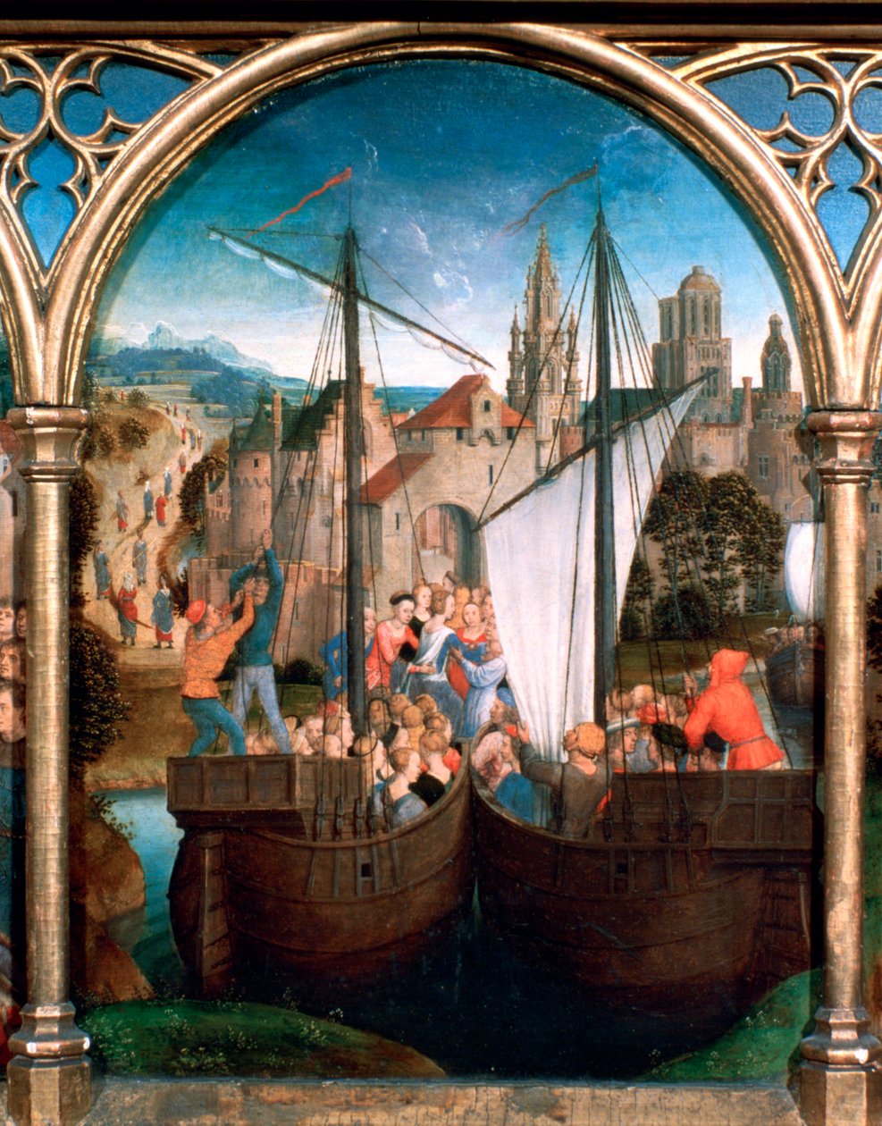 St Ursula Shrine: Arrival in Basle by Hans Memling