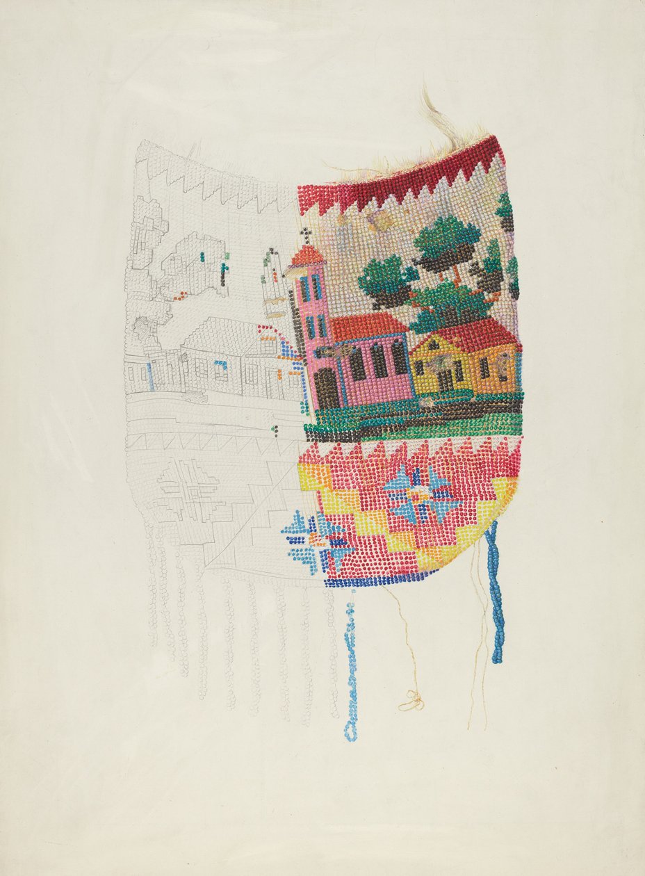 Beadwork on Purse by Harriette Gale