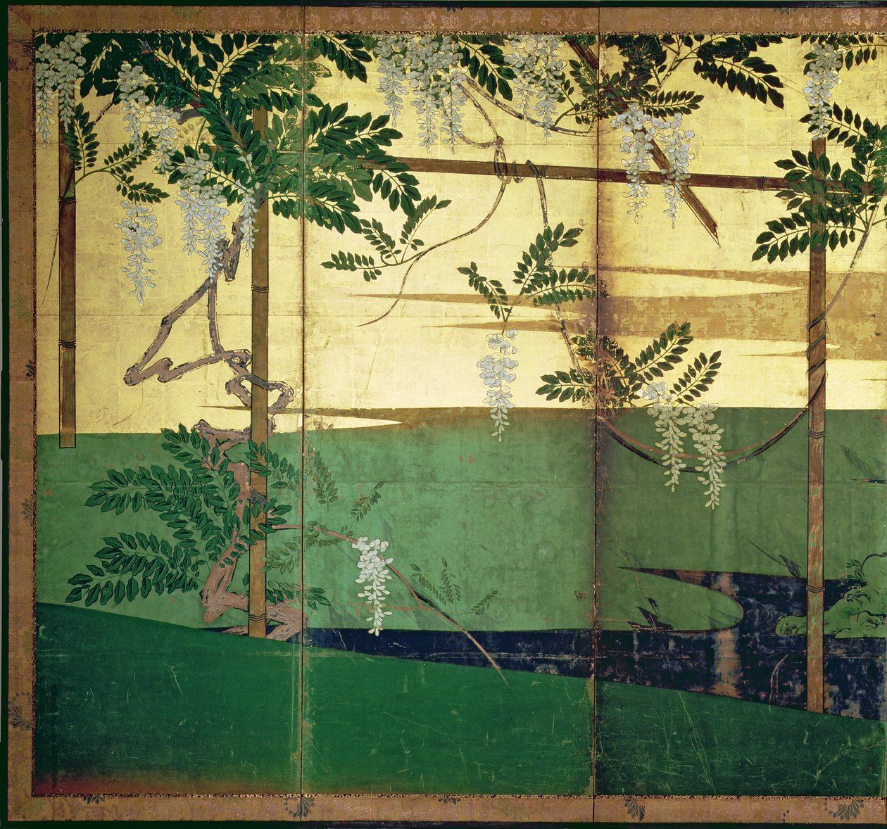 Wisteria in Blossom by Hasegawa Soen