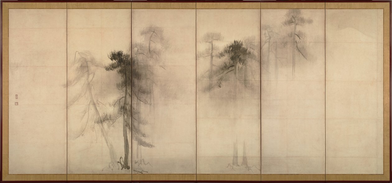 Pine Forest (Left Panel) by Hasegawa Tohaku