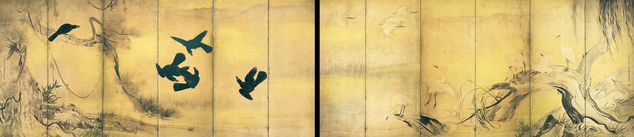Crows and Herons (Important Cultural Property) by Hasegawa Tohaku