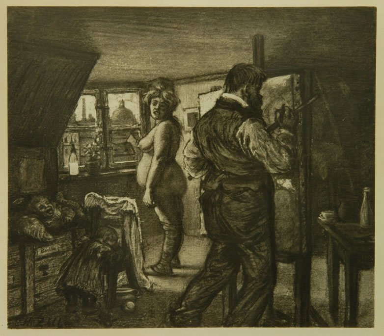 The Model by Heinrich Zille