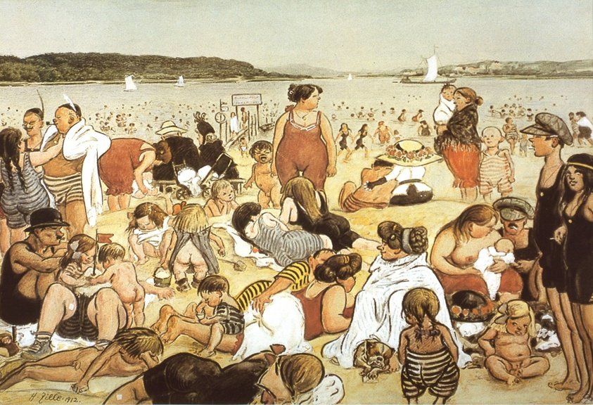 Berlin Beach Life 1912 by Heinrich Zille