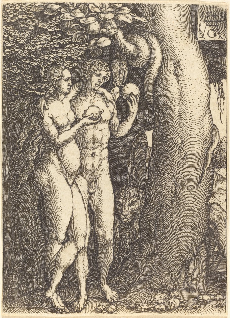 The Temptation by the Snake by Heinrich Aldegrever