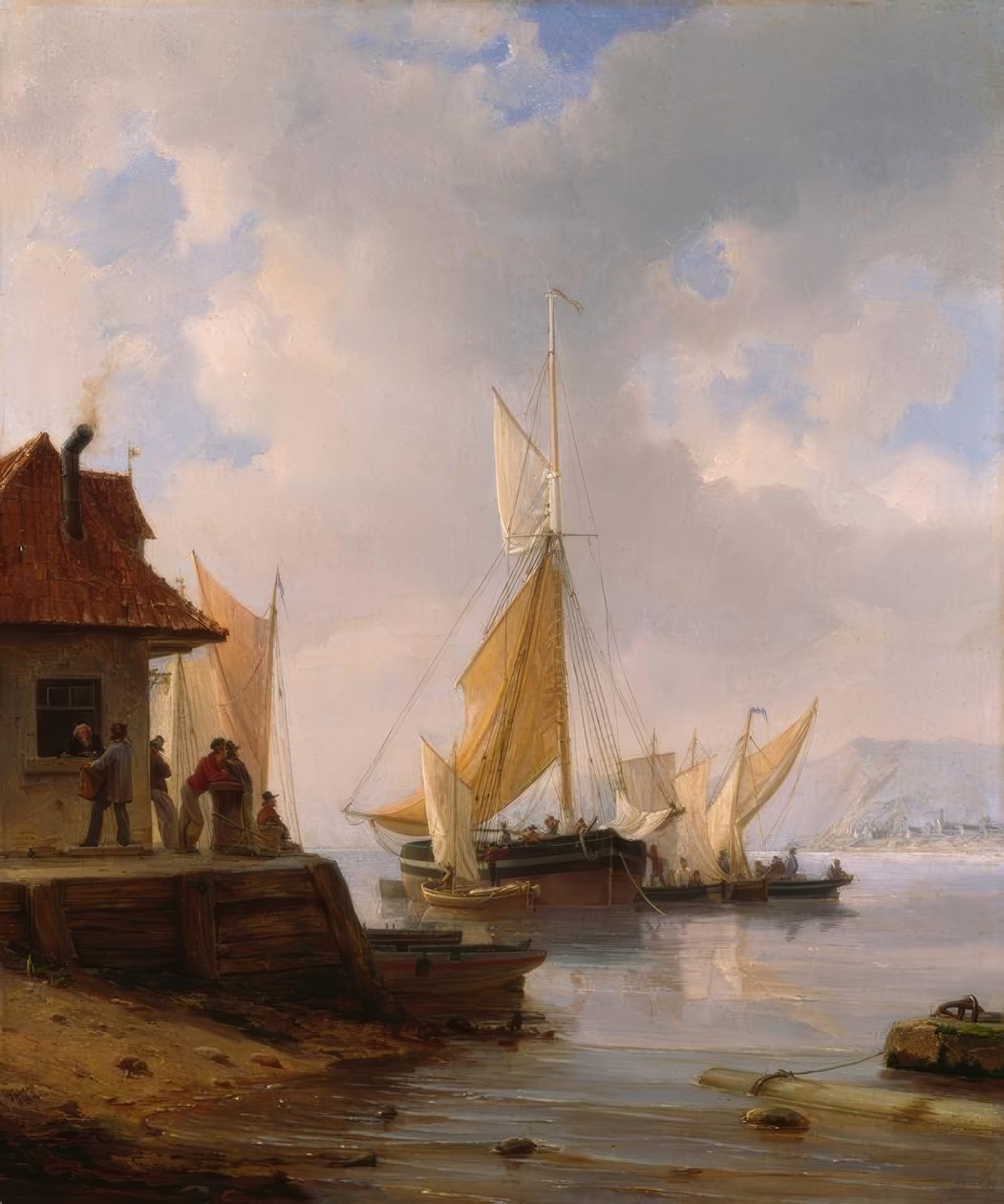 Sailboats in the Harbor by Heinrich Friedrich Tank