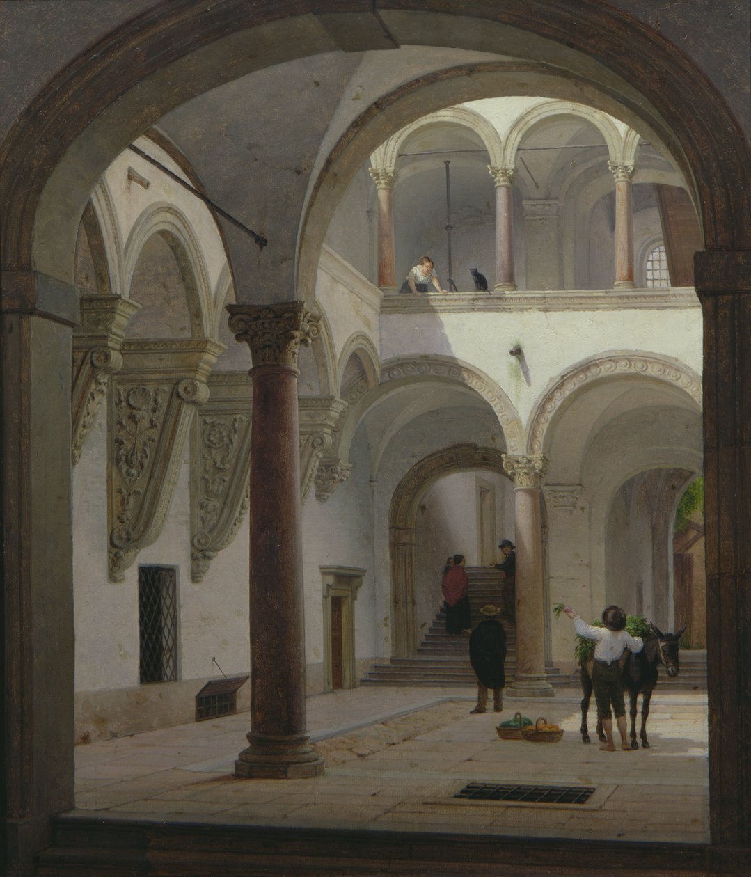 Courtyard of the Palazzo Fava, Bologna by Heinrich Hansen