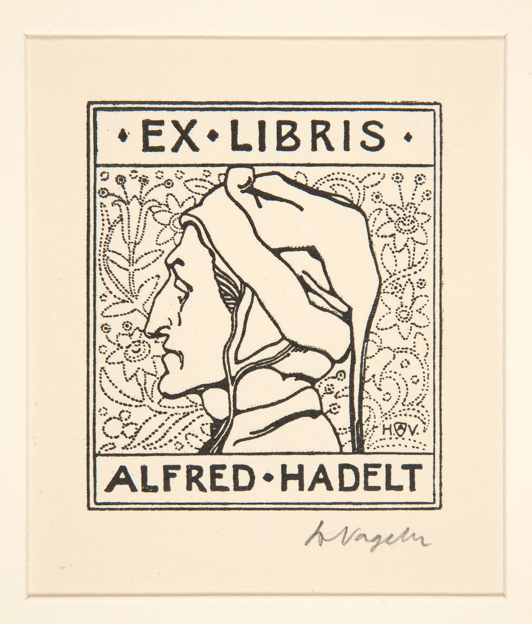 Bookplate: Alfred Hadelt by Heinrich Vogeler