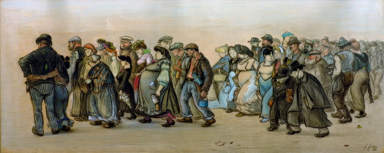 The Spandau Worker Train by Heinrich Zille