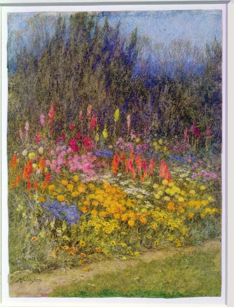 A Bit of Autumn Border by Helen Allingham