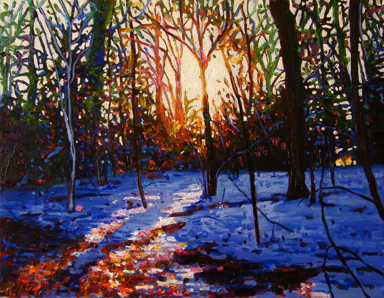 Sunset on snow, 2010 by Helen White