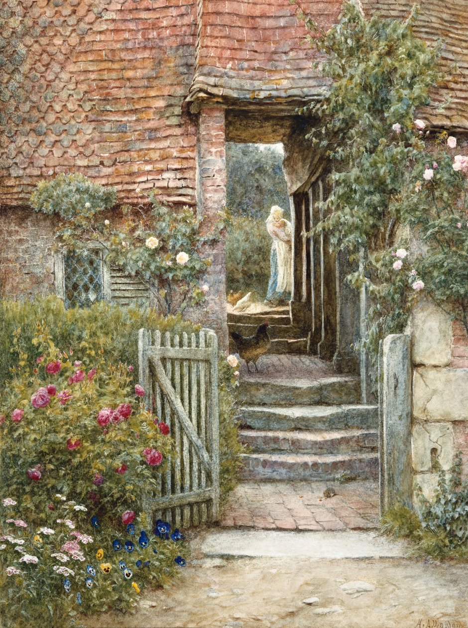 Under the Old Malthouse, Hambledon, Surrey by Helen Allingham