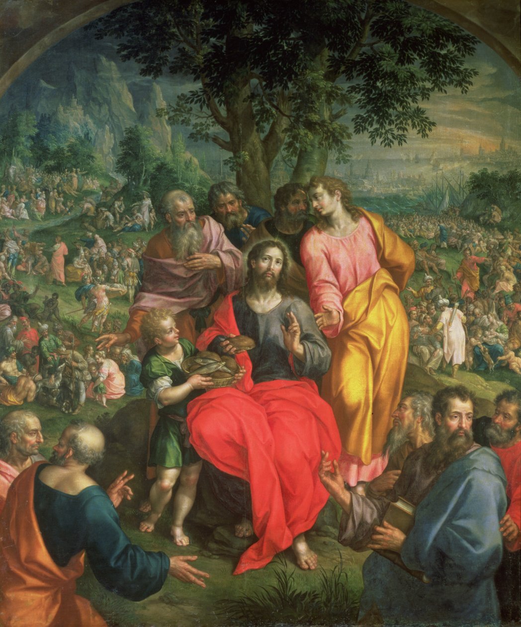 The Feeding of the Five Thousand by Hendrick de Clerck