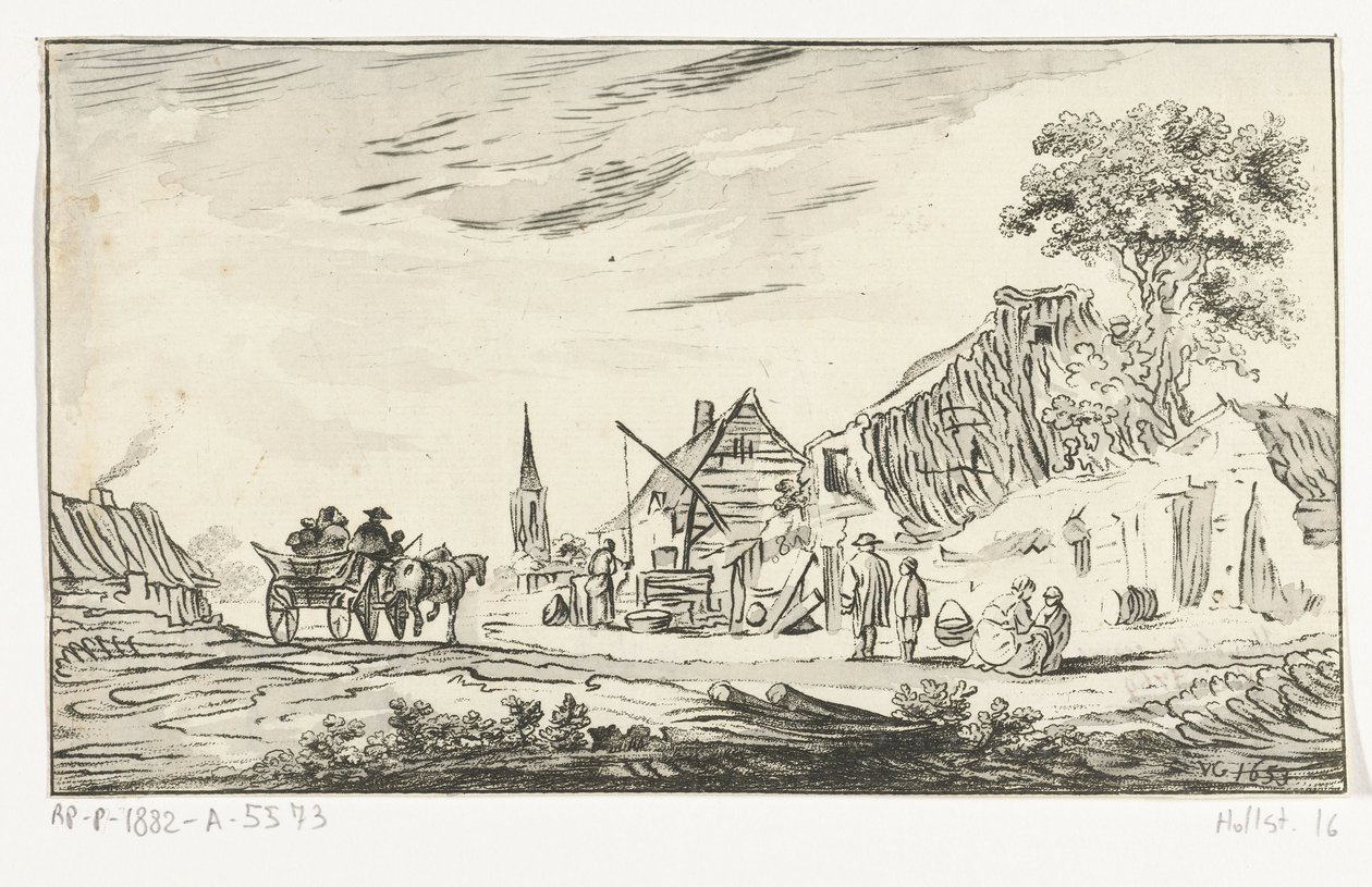 Village Scene by Hendrik Busserus