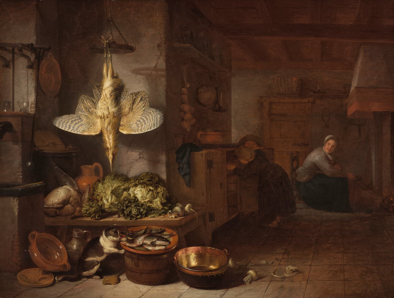 A Kitchen by Hendrik Martensz. Sorgh