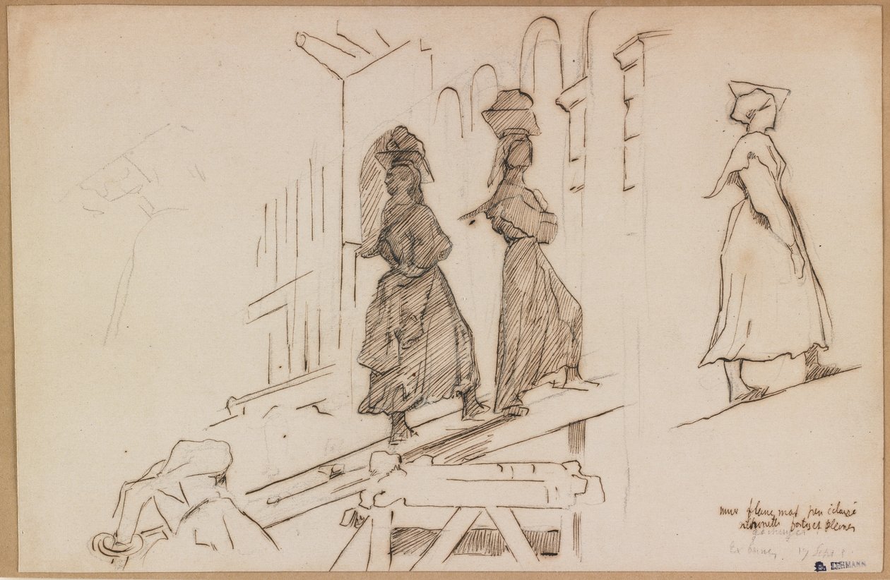 Women Carrying Mortar by Henri Lehmann
