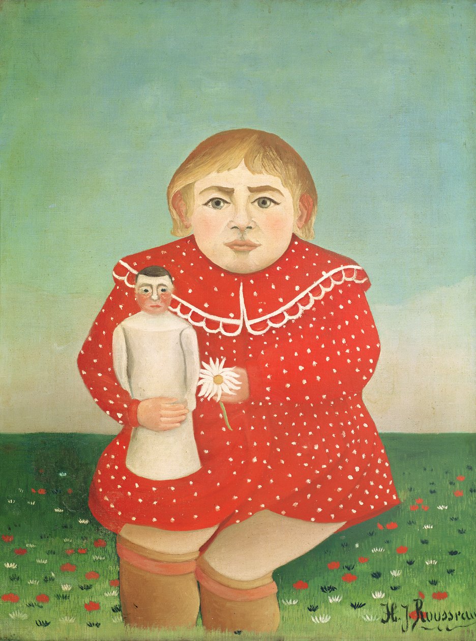 The Girl with a Doll by Henri Rousseau