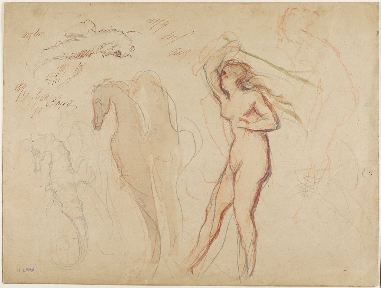 Sheet of Studies by Henri Cros