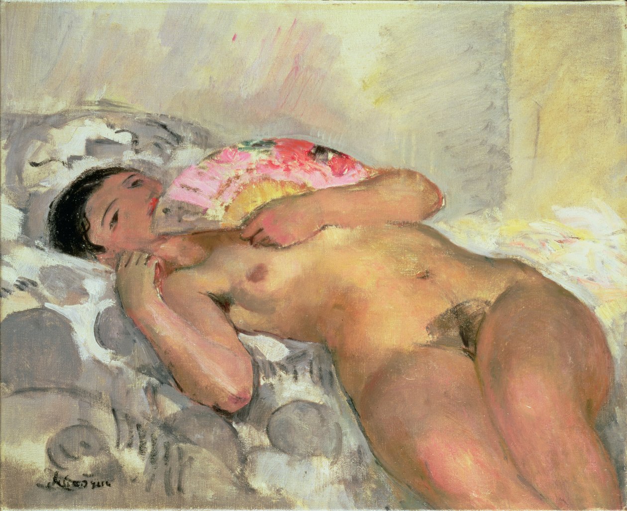 Nude Woman with a Fan by Henri Lebasque: Fine art print