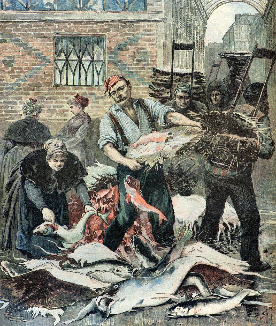 Fish Market in Paris by Henri Meyer