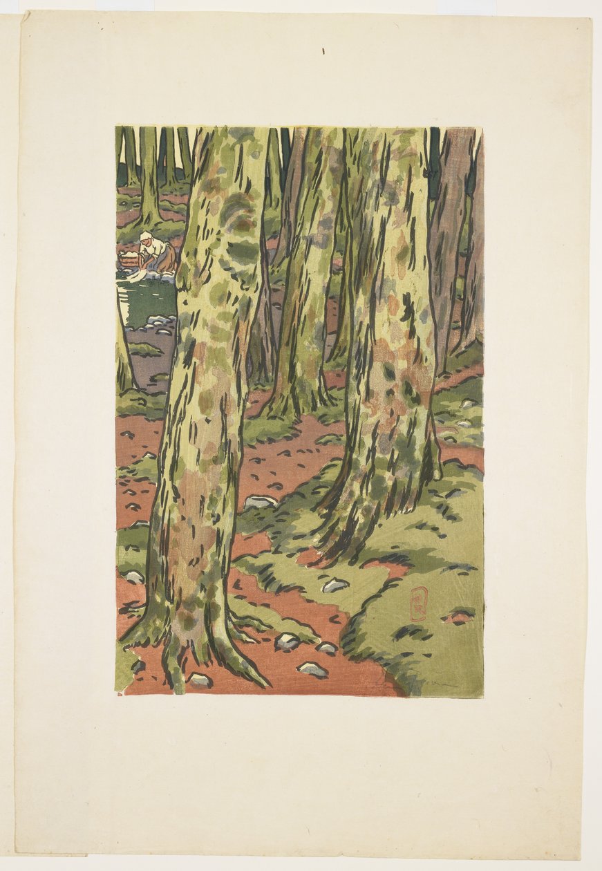 Lavoir sous bois à Loguivy by Henri Rivière