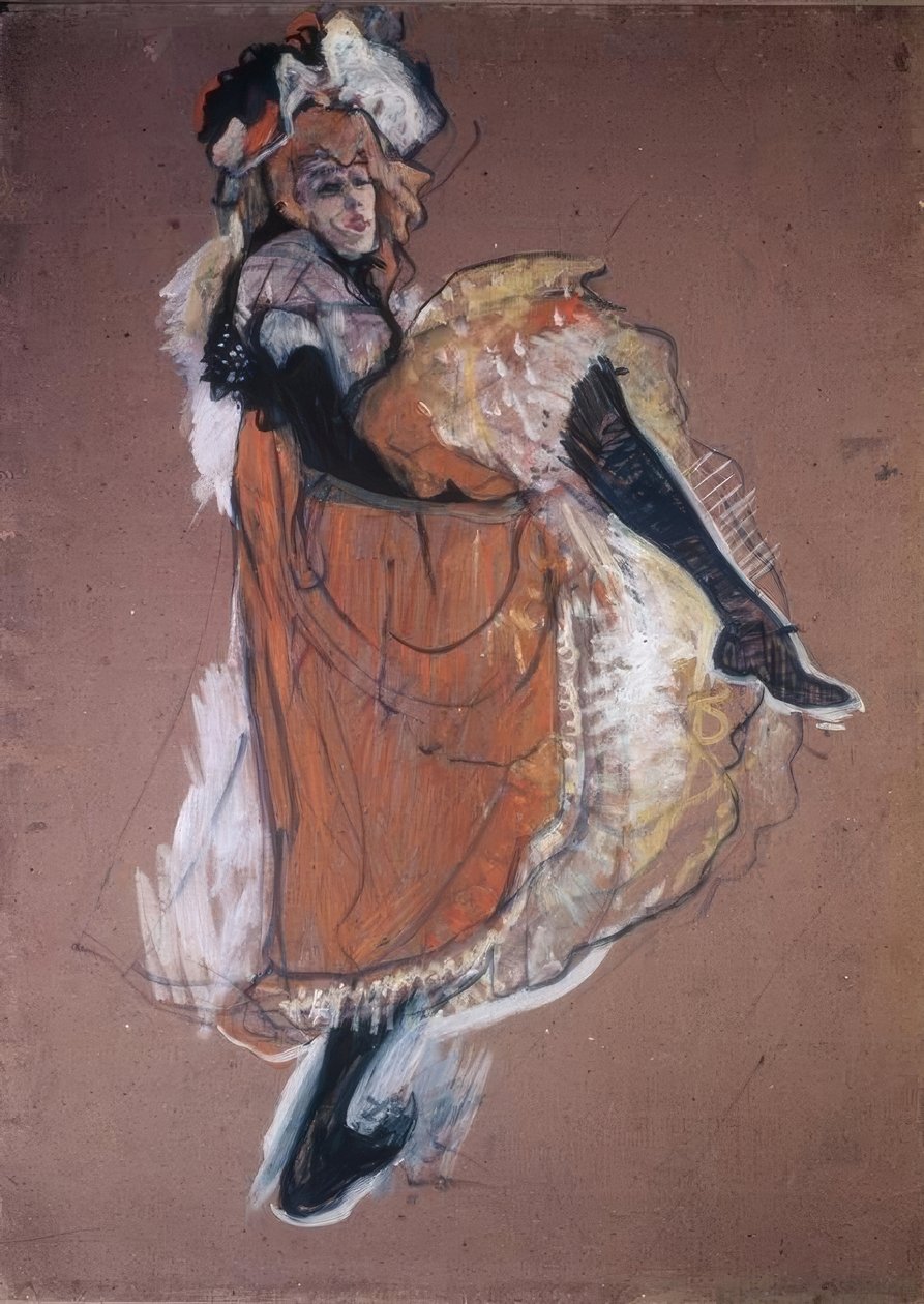 Jane Avril Dancing by Henri de Toulouse Lautrec