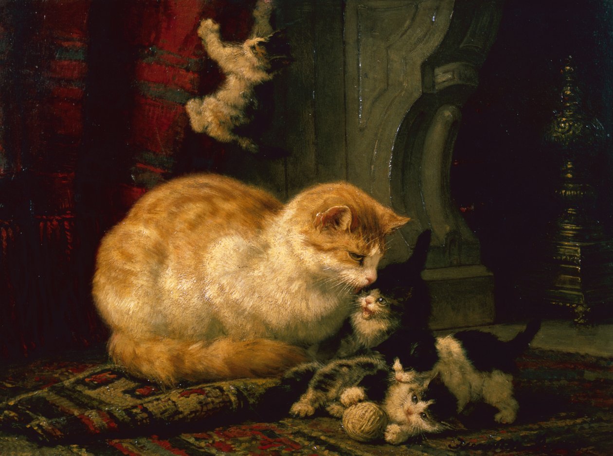 Kittens at Play by Henriëtte Ronner Knip