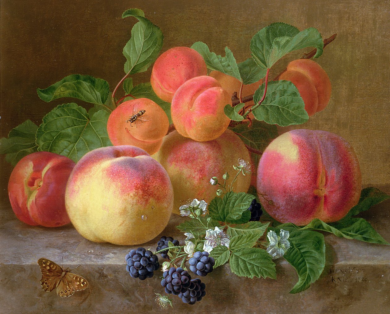 Still Life of Peaches by Henriëtte Ronner Knip