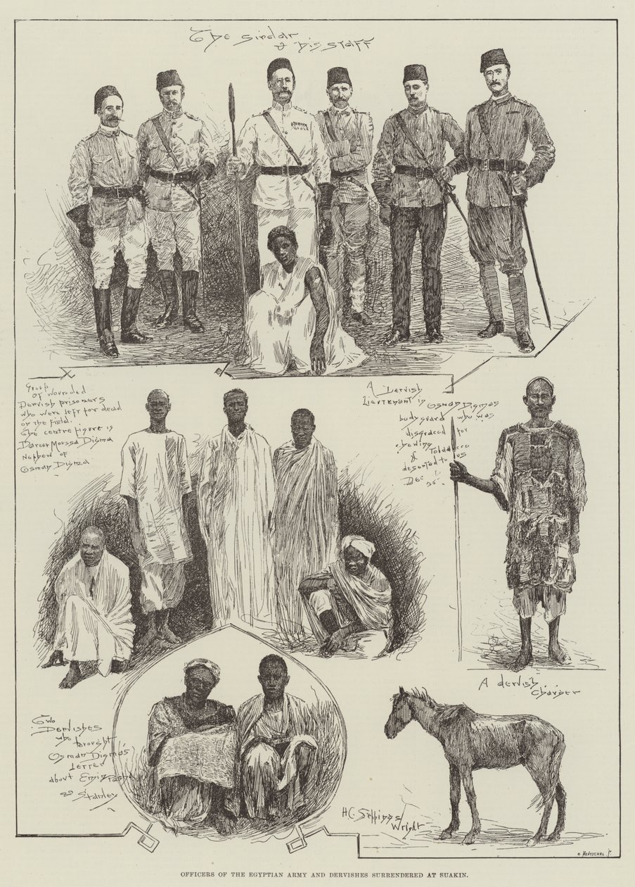 Officers of the Egyptian Army and Dervishes surrendered at Suakin by Henry Charles Seppings Wright